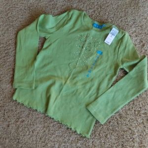 Green Sparkle long sleeve girls shirt